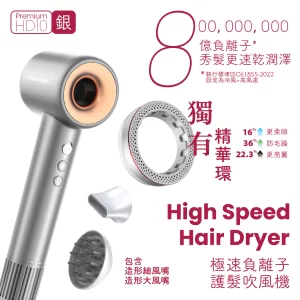 8億負離子無葉風筒 Premium (銀)